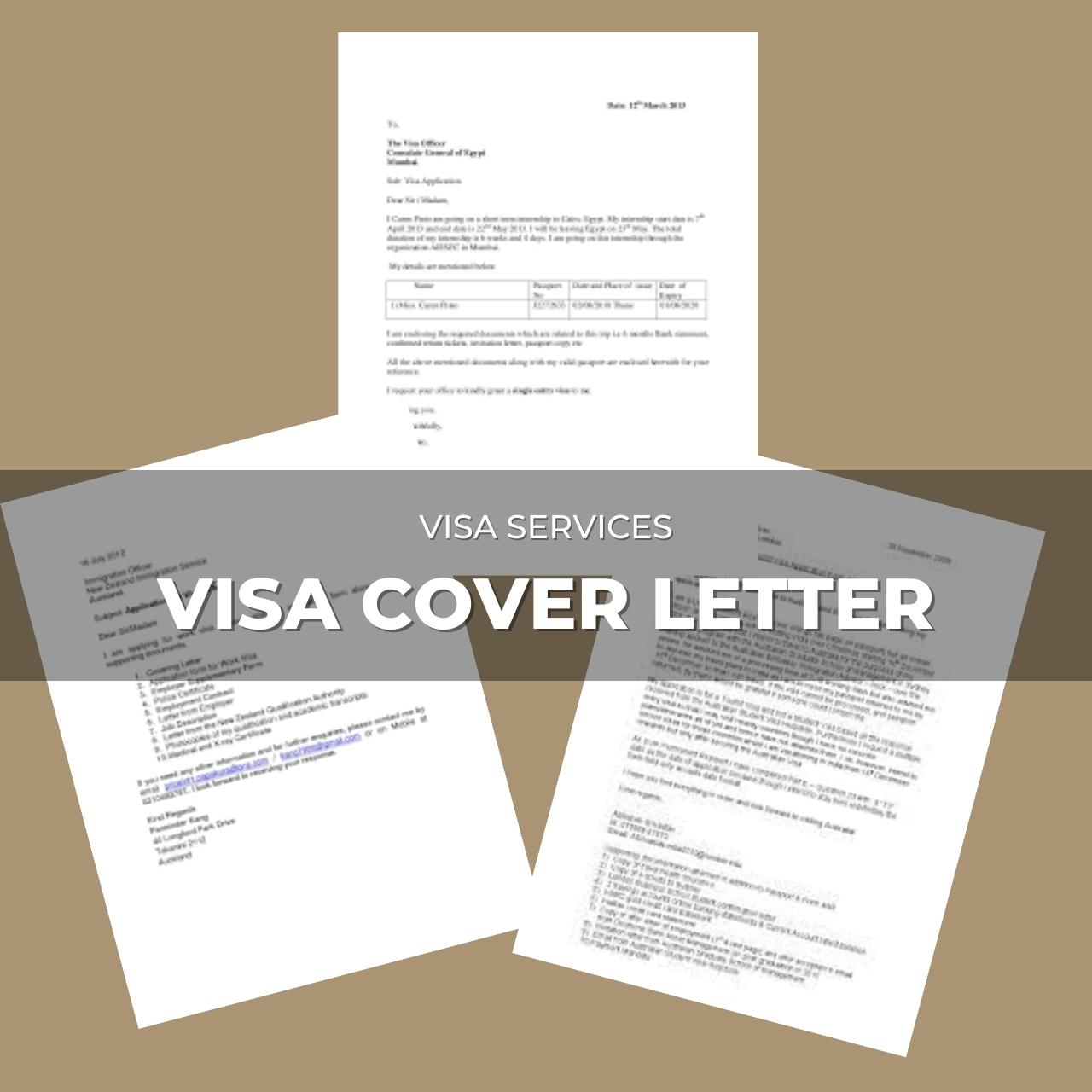cover letter for visa purpose