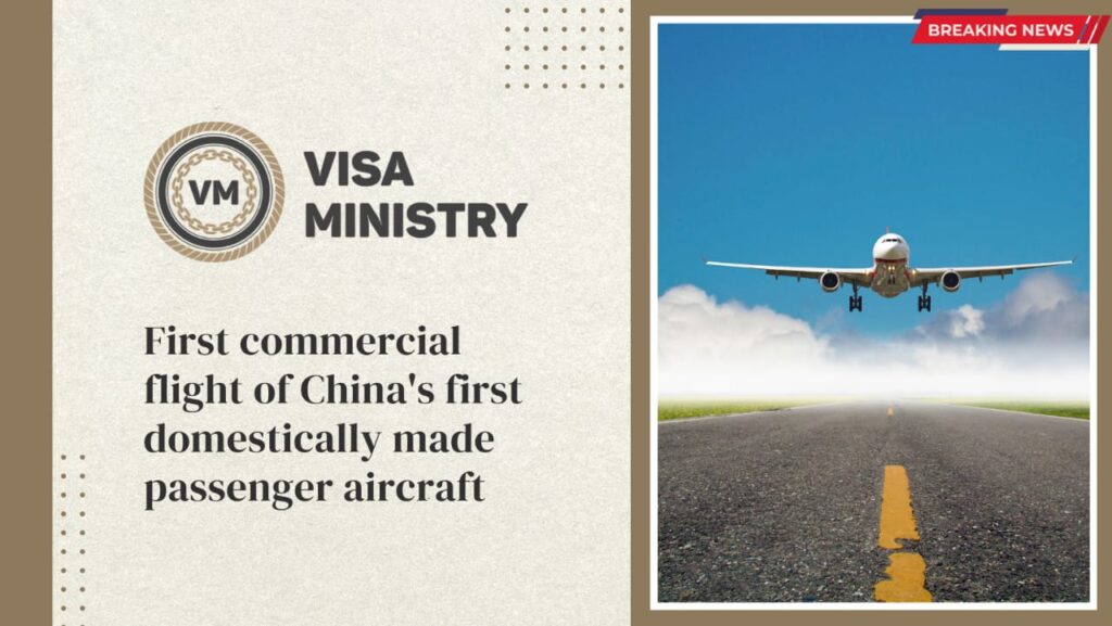 First commercial flight of China's first domestically made passenger aircraft