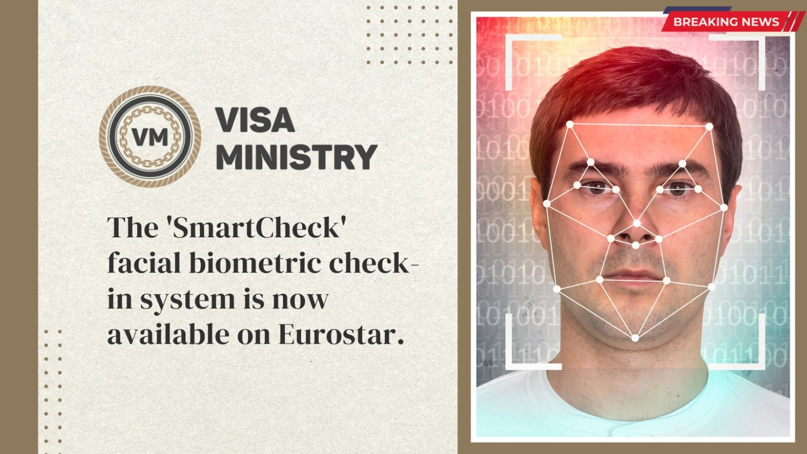 The 'SmartCheck' facial biometric check-in system is now available on Eurostar.