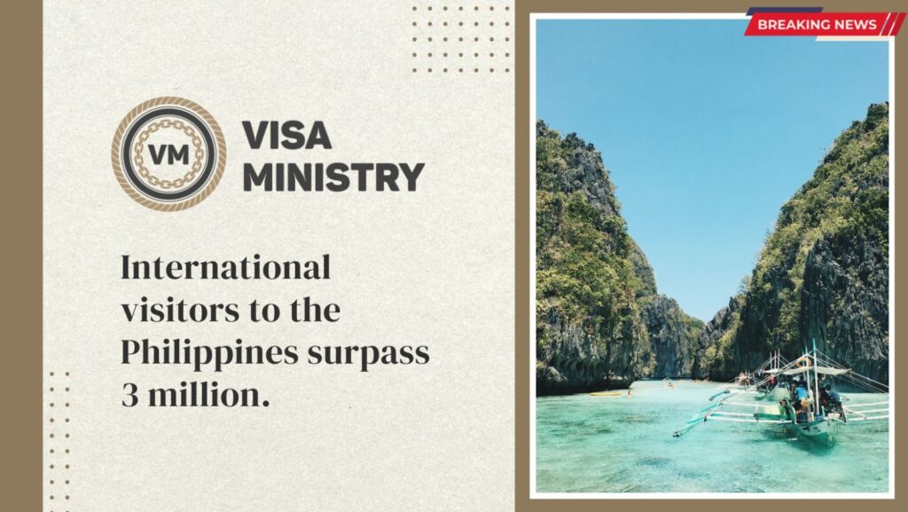 International visitors to the Philippines surpass 3 million.