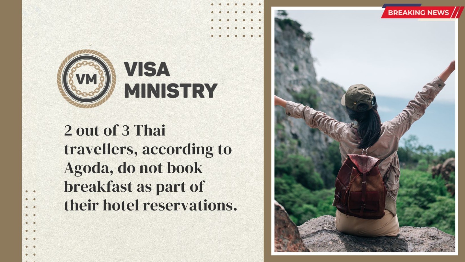  2 out of 3 Thai travellers, according to Agoda, do not book breakfast as part of their hotel reservations.