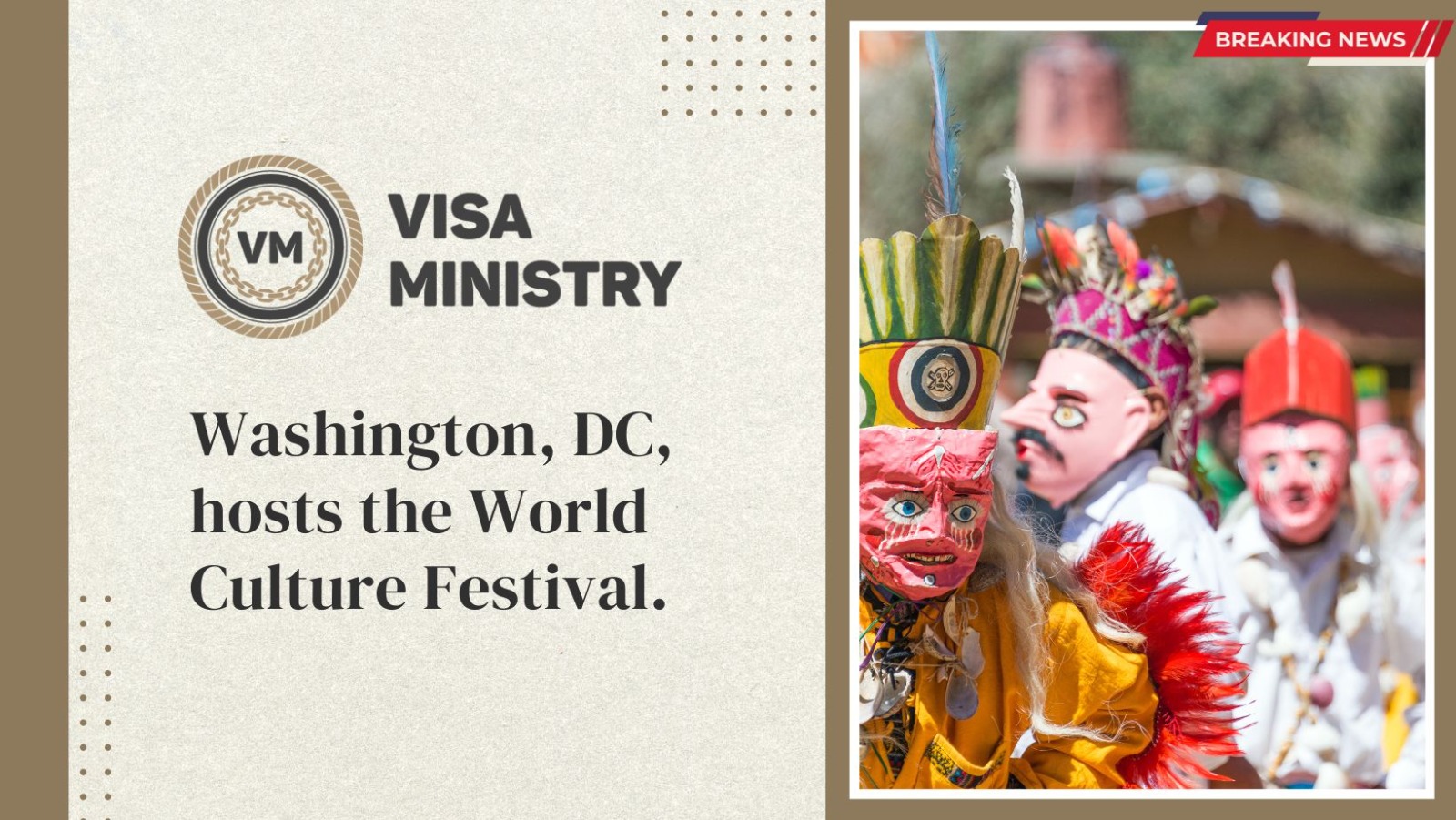 Washington, DC, hosts the World Culture Festival.