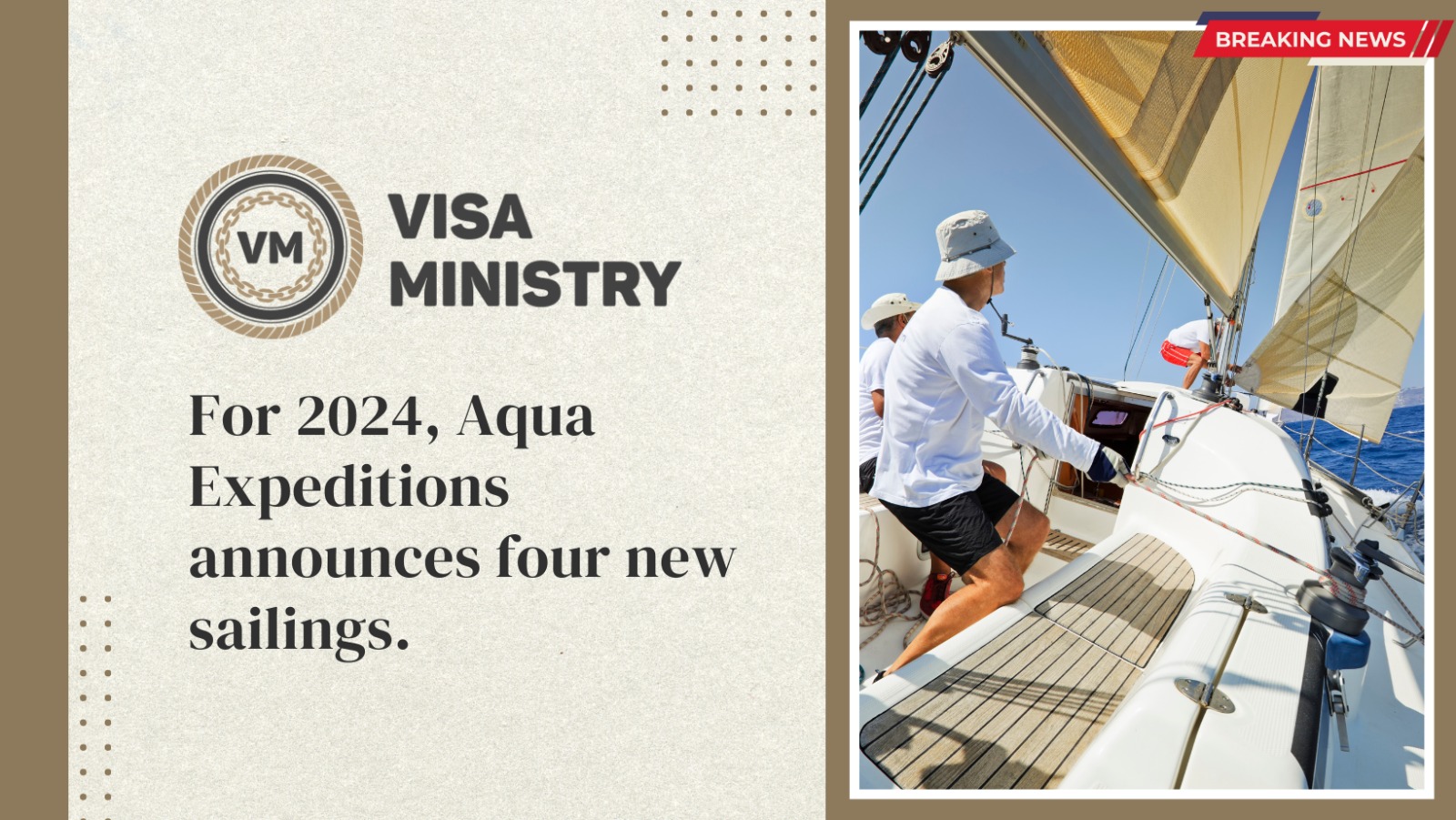 For 2024, Aqua Expeditions announces four new sailings. VISA MINISTRY