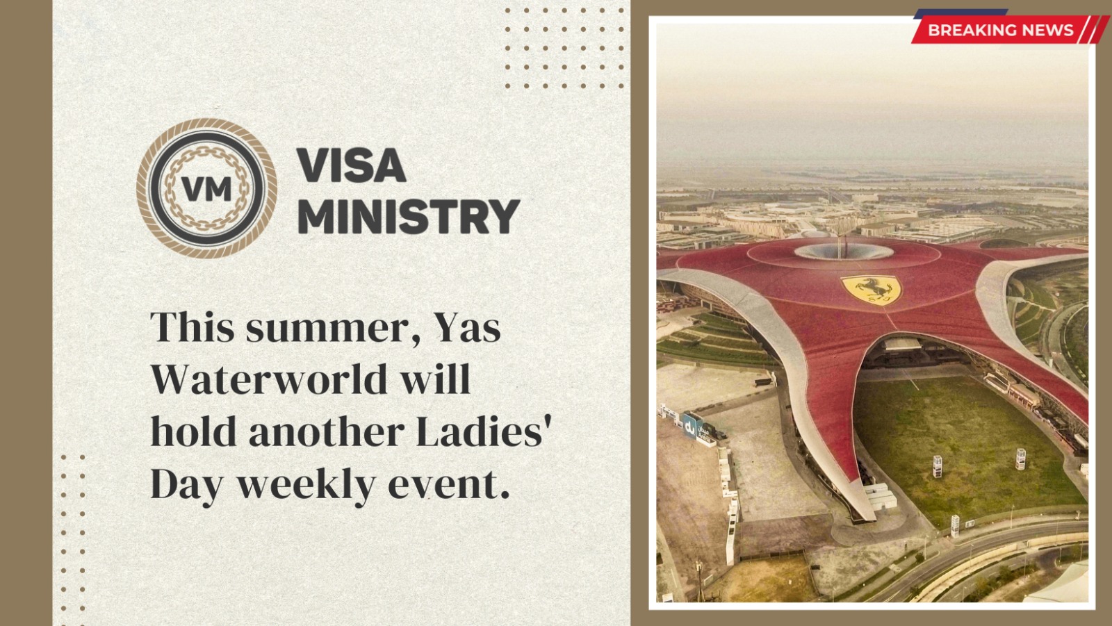 This summer, Yas Waterworld will hold another Ladies’ Day weekly event.