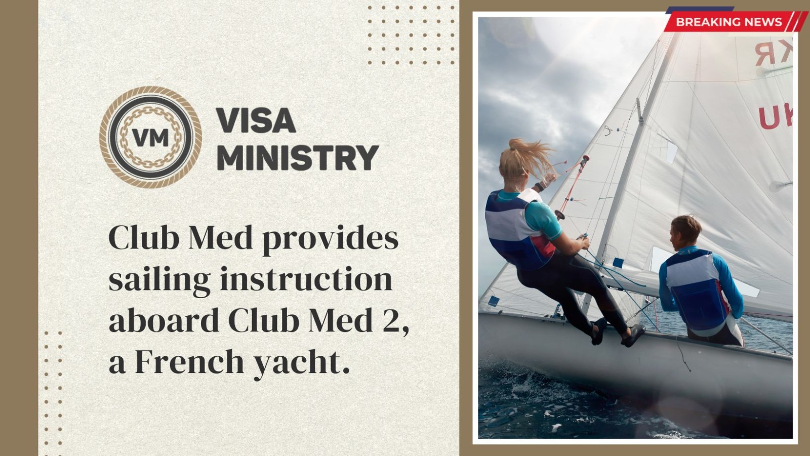 Club Med provides sailing instruction aboard Club Med 2, a French yacht.