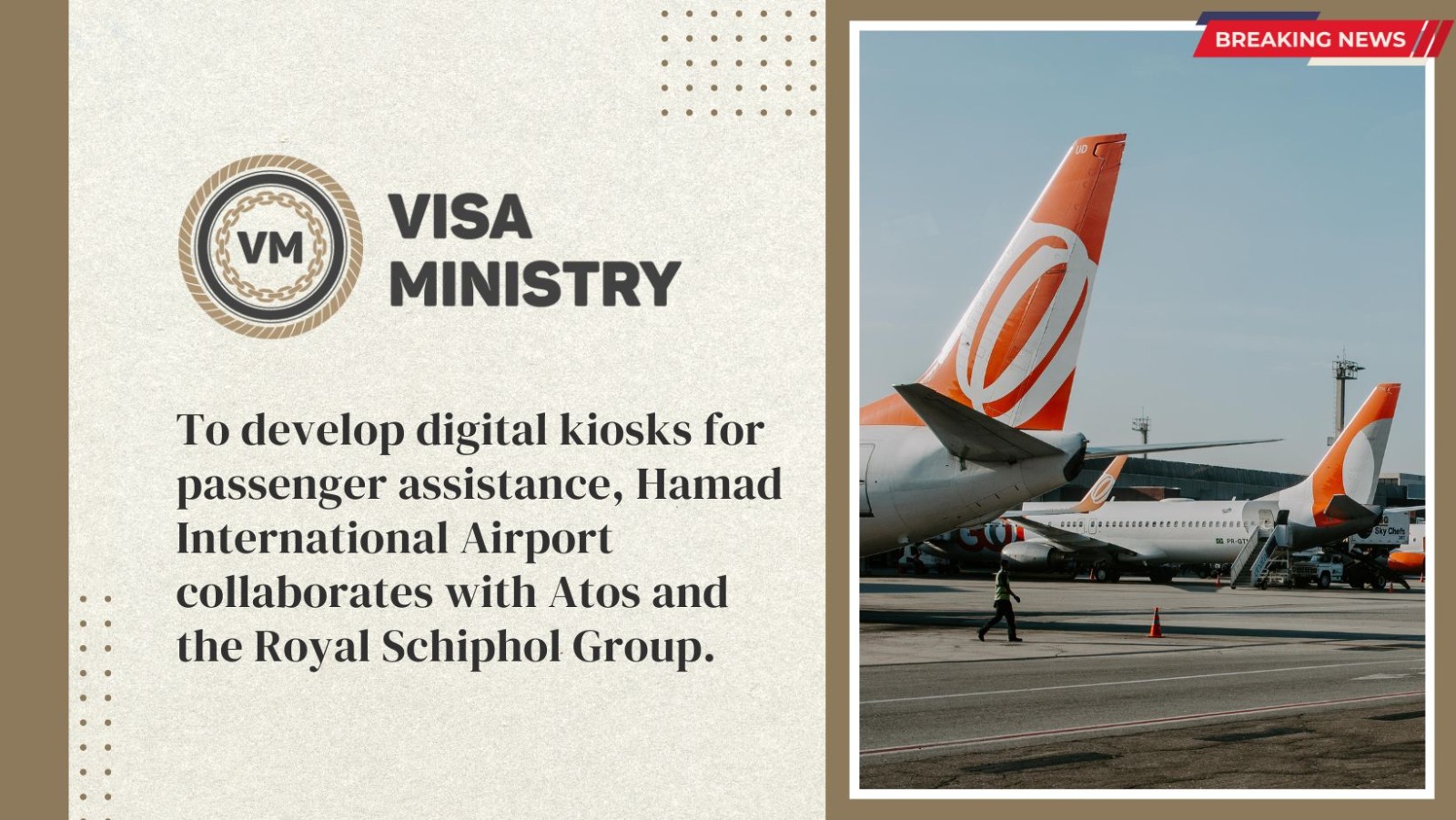 To develop digital kiosks for passenger assistance, Hamad International Airport collaborates with Atos and the Royal Schiphol Group.