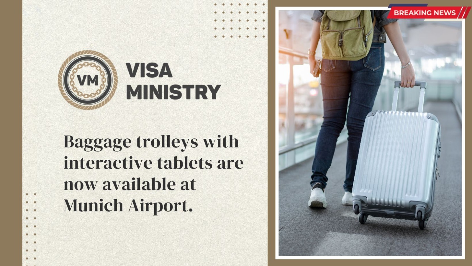 Baggage trolleys with interactive tablets are now available at Munich Airport