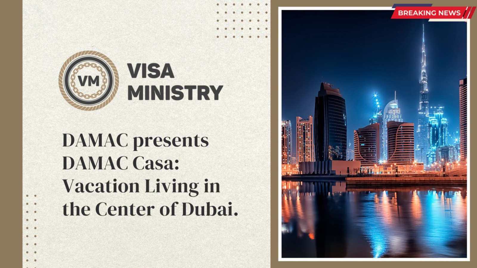 DAMAC presents DAMAC Casa: Vacation Living in the Center of Dubai.